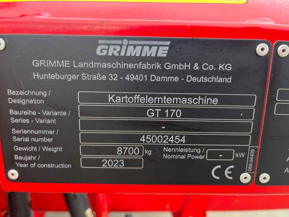 Grimme GT 170 - Mesin pemanen: gambar 2 Grimme GT 170 - Mesin pemanen: gambar 2