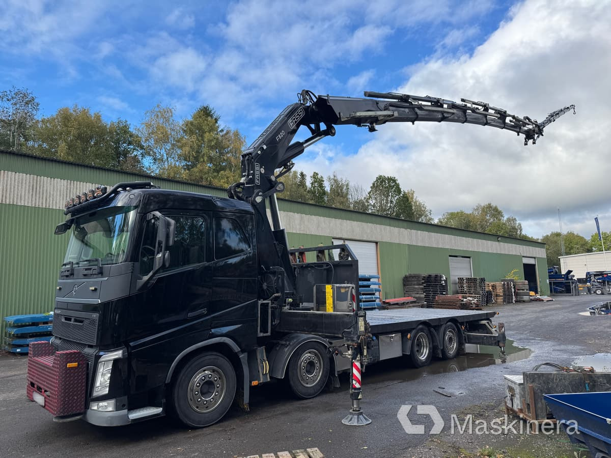 Truk flatbed, Truk derek Bodbil Volvo FH 82F med Fassi F820 kran & jib: gambar 9