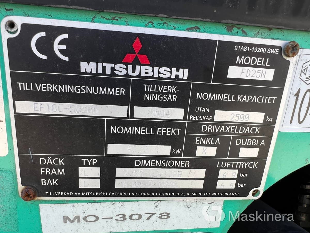 Forklift diesel Truck Mitsubishi FD25N: gambar 45 Forklift diesel Truck Mitsubishi FD25N: gambar 45