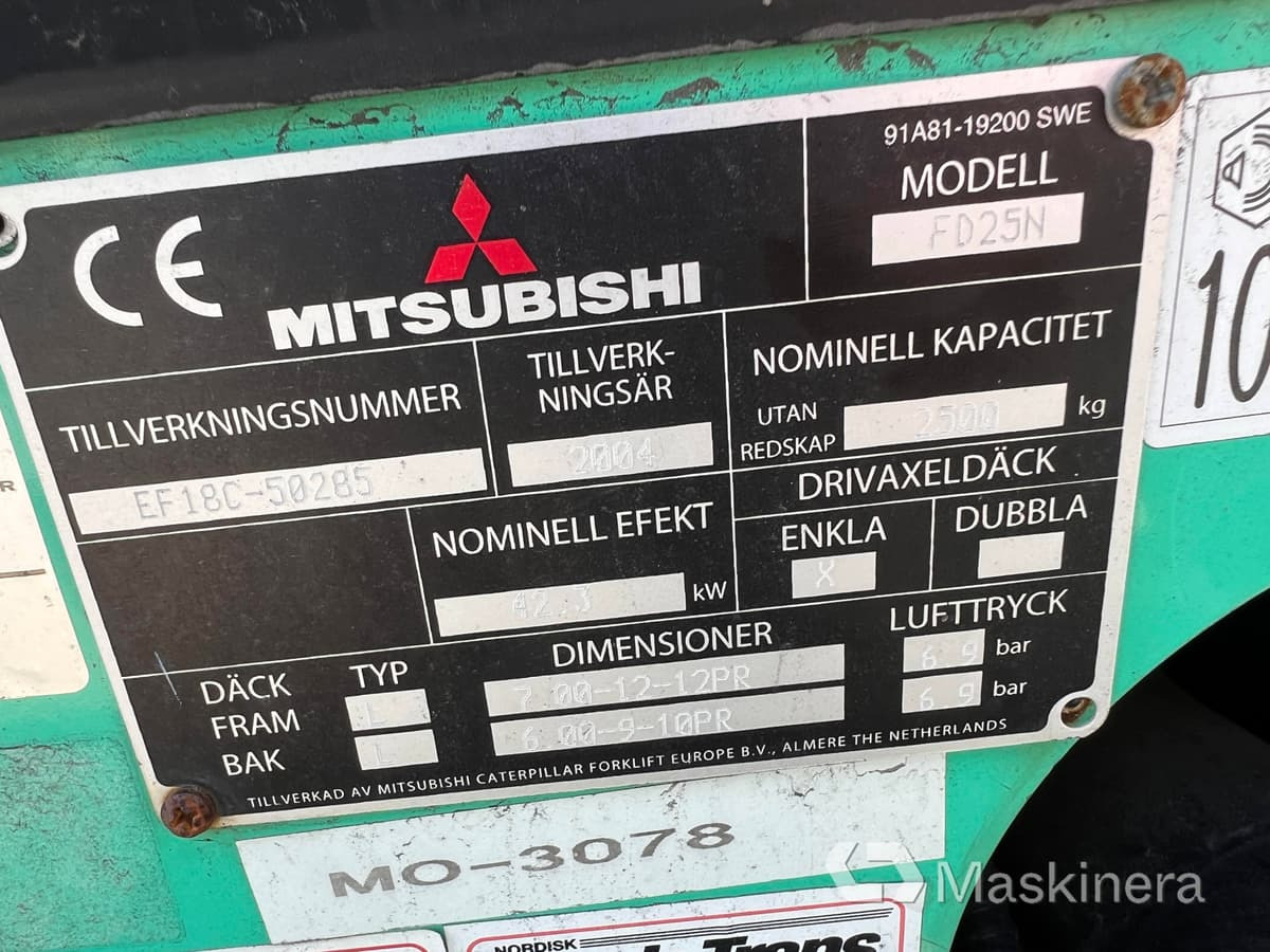 Forklift diesel Truck Mitsubishi FD25N: gambar 34 Forklift diesel Truck Mitsubishi FD25N: gambar 34
