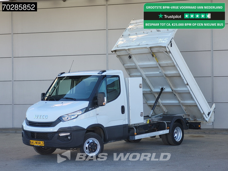 Iveco Daily 35C14 Open Laadbak met Kist Dubbellucht 3,5t Trekhaak Airco Cruise Euro6 Pritsche Pickup Open Box Airco Trekhaak Cruise control - Van flatbed: gambar 1 Iveco Daily 35C14 Open Laadbak met Kist Dubbellucht 3,5t Trekhaak Airco Cruise Euro6 Pritsche Pickup Open Box Airco Trekhaak Cruise control - Van flatbed: gambar 1
