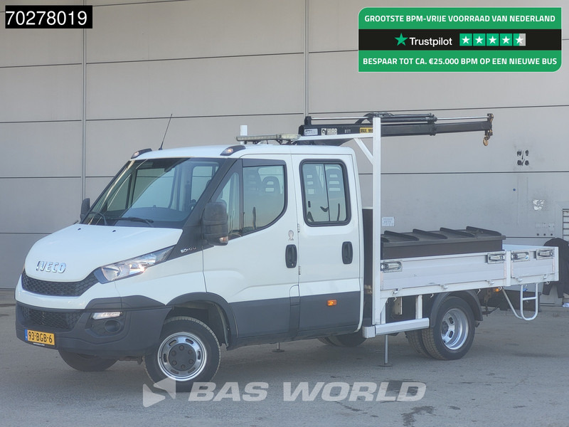 Iveco Daily 50C17 3.0L Automaat DC Open laadbak Kraan Hiab 017T-2 Airco APK 10-2025 Pickup Crane Kraanwagen Pritsche Airco Dubbel cabine - Van flatbed: gambar 1 Iveco Daily 50C17 3.0L Automaat DC Open laadbak Kraan Hiab 017T-2 Airco APK 10-2025 Pickup Crane Kraanwagen Pritsche Airco Dubbel cabine - Van flatbed: gambar 1