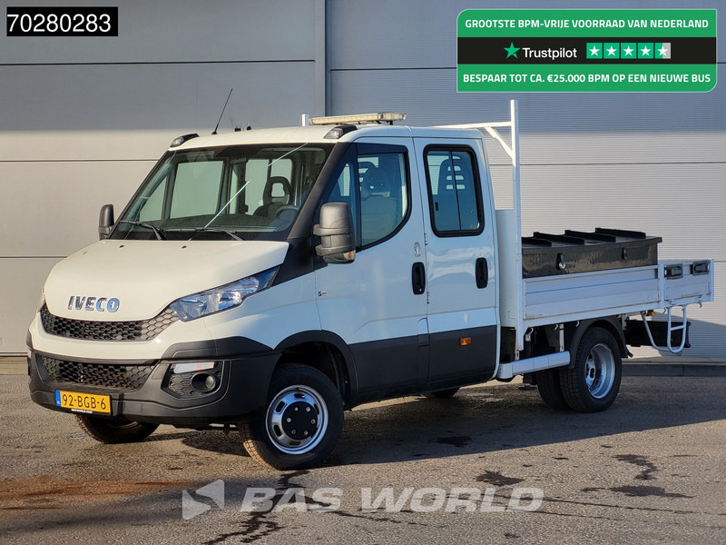 Iveco Daily 50C17 3,0L Automaat HIAB 017T-2 DC Open laadbak Kraan Dubbellucht Airco Euro6 Pickup Crane Kraanwagen Pritsche Airco Dubbel cabi - Van flatbed: gambar 1 Iveco Daily 50C17 3,0L Automaat HIAB 017T-2 DC Open laadbak Kraan Dubbellucht Airco Euro6 Pickup Crane Kraanwagen Pritsche Airco Dubbel cabi - Van flatbed: gambar 1