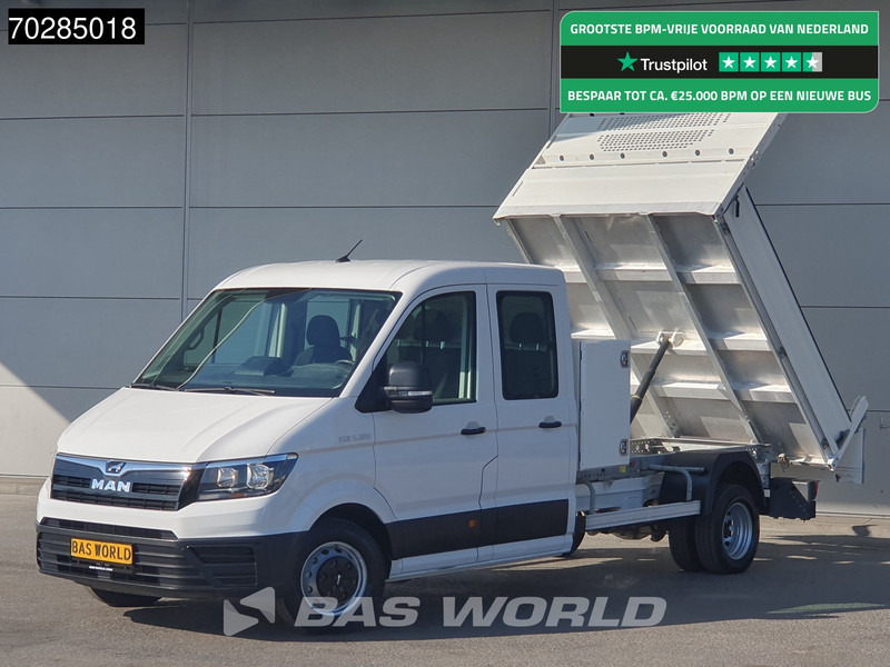 Van flatbed MAN TGE 5.120 Open Laadbak met Kist Dubbel Cabine Dubbellucht 3,5t Trekhaak Navi Airco Cruise Camera Euro6 Pritsche Pickup Open Box 2m3 Airco: gambar 1
