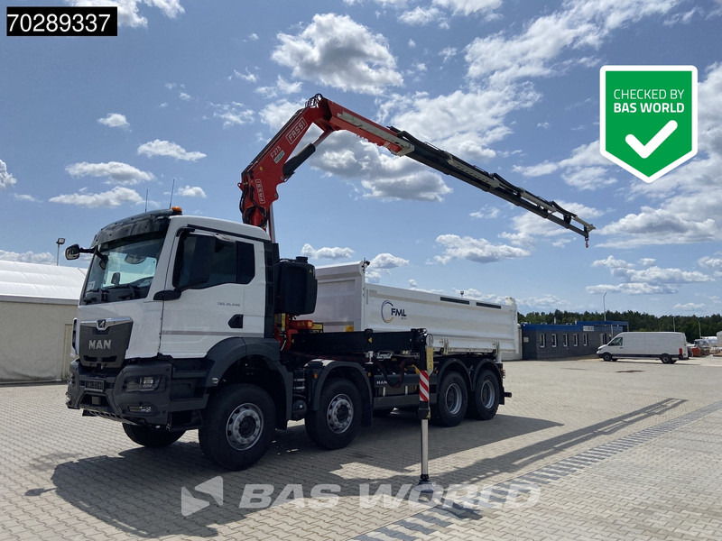 MAN TGS 35.440 8X4 NEW! Fassi F275.026 Kran Crane 13m3 3-Sided Tipper Big-Axle Euro 6 - Truk jungkit, Truk derek: gambar 1 MAN TGS 35.440 8X4 NEW! Fassi F275.026 Kran Crane 13m3 3-Sided Tipper Big-Axle Euro 6 - Truk jungkit, Truk derek: gambar 1