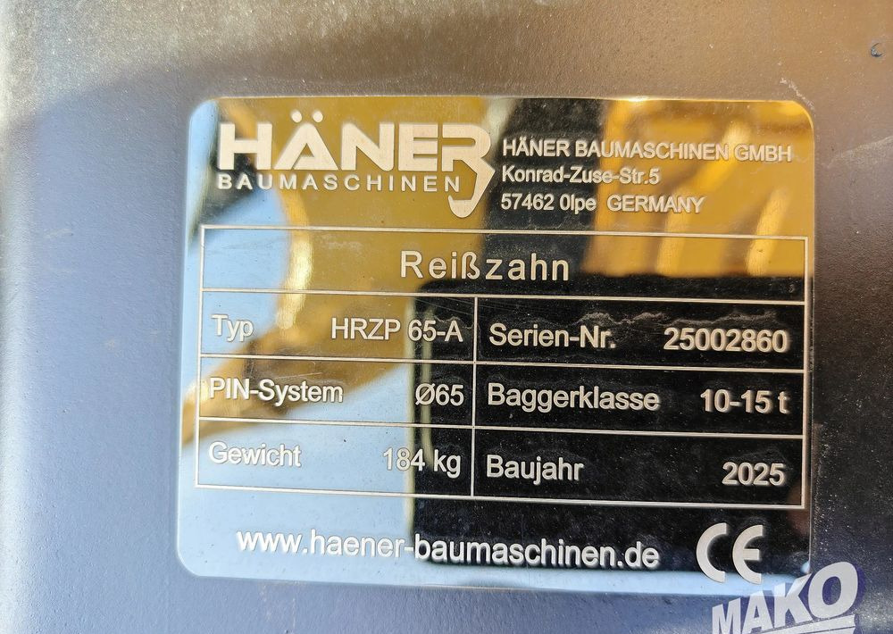 Nowy zrywak do koparki Haner HRZP 65-A Miller fi 65 - Lampiran untuk Peralatan konstruksi: gambar 5 Nowy zrywak do koparki Haner HRZP 65-A Miller fi 65 - Lampiran untuk Peralatan konstruksi: gambar 5