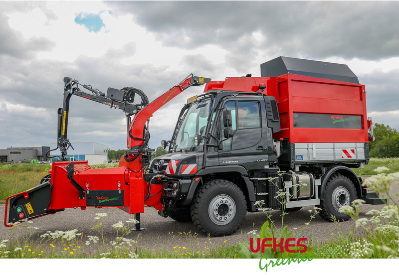 Mercedes-Benz Unimog U 427 Greentec woodchipper combi - Van pengiriman: gambar 2 Mercedes-Benz Unimog U 427 Greentec woodchipper combi - Van pengiriman: gambar 2