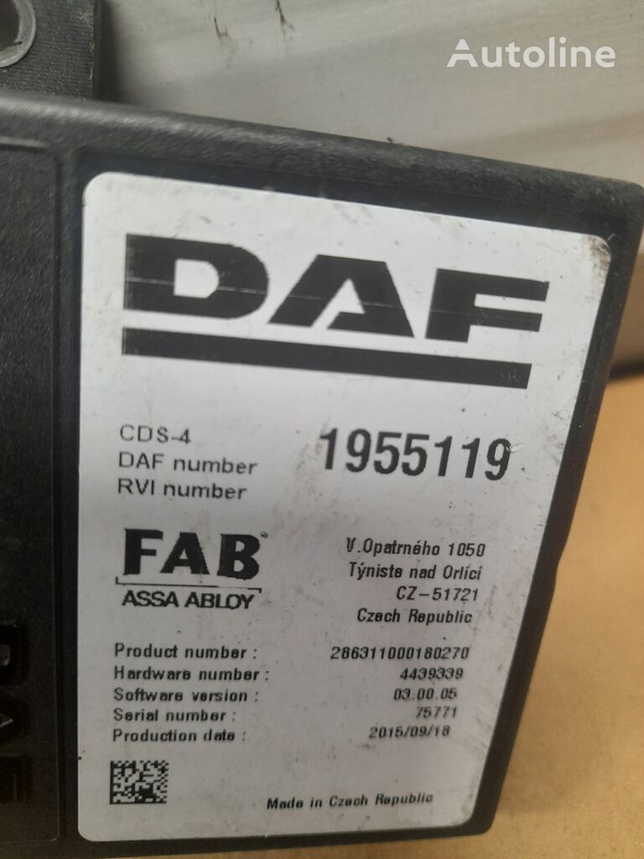 DAF XF 106 CDS 4 FAB 1955119 - ECU untuk Truk: gambar 3 DAF XF 106 CDS 4 FAB 1955119 - ECU untuk Truk: gambar 3