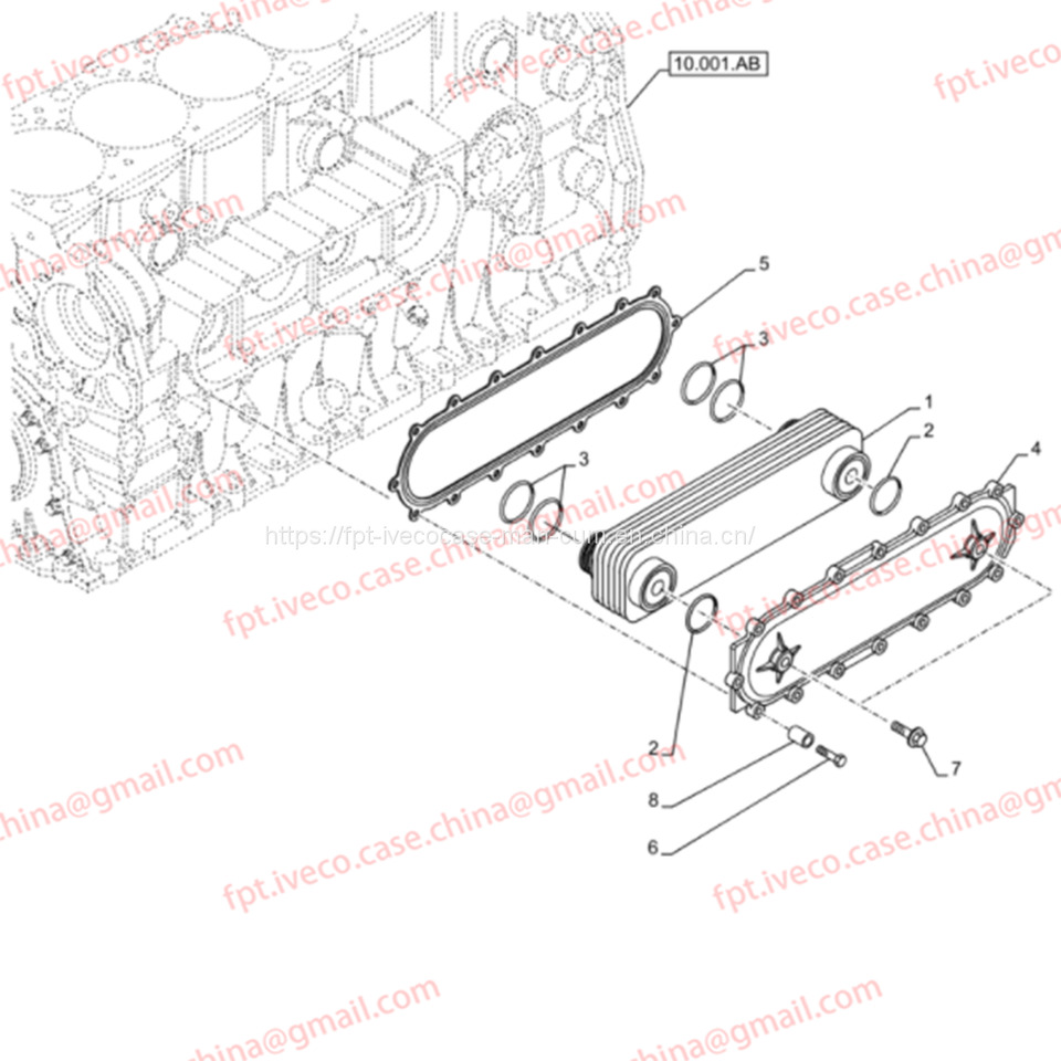 FPT IVECO CASE Cursor9 Euro 6 F2CFE612 A/B/D F2CFE614A*B041/F2CGE614F*V004 5802431166 OIL COOLER CORE 504127469 504130575 5801389774 - Pendingin oli untuk Truk: gambar 5 FPT IVECO CASE Cursor9 Euro 6 F2CFE612 A/B/D F2CFE614A*B041/F2CGE614F*V004 5802431166 OIL COOLER CORE 504127469 504130575 5801389774 - Pendingin oli untuk Truk: gambar 5