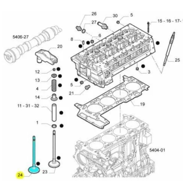 Iveco Daily Fiat Ducato F1C Exhaust Valve 504081062 - Suku cadang untuk Van pengiriman: gambar 3 Iveco Daily Fiat Ducato F1C Exhaust Valve 504081062 - Suku cadang untuk Van pengiriman: gambar 3