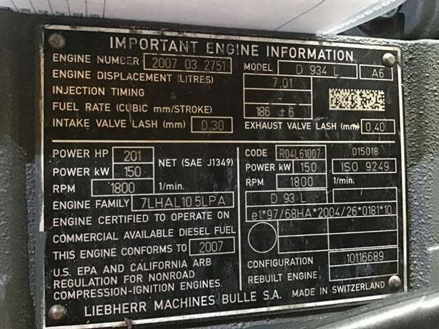 Mesin Liebherr D934L: gambar 6