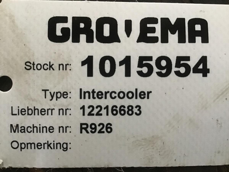 Liebherr Intercooler - Intercooler: gambar 1 Liebherr Intercooler - Intercooler: gambar 1