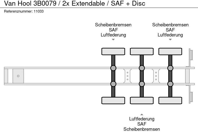 Semi-trailer pengangkut mobil Van Hool 3B0079 / 2x Extendable / SAF + Disc: gambar 7