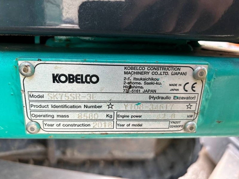 Kobelco SK 75 SR-3E - Ekskavator mini: gambar 5 Kobelco SK 75 SR-3E - Ekskavator mini: gambar 5
