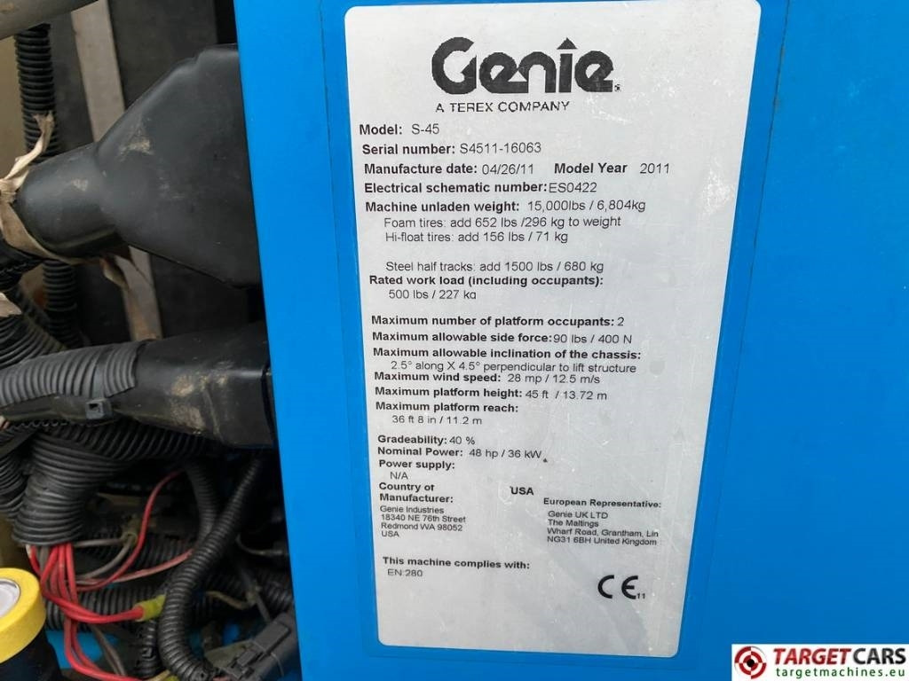 Boom teleskopik Genie S-45 Telescopic 4x4 Diesel Boom Work Lift 1572cm: gambar 10