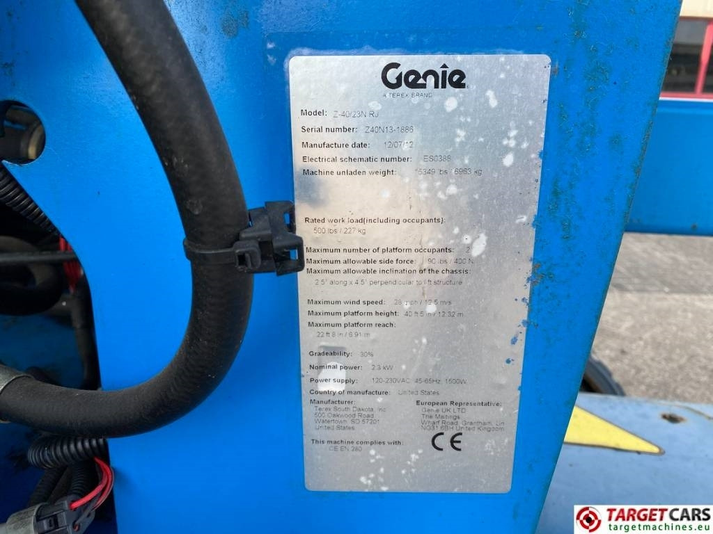 Leasing Genie Z-40/23N RJ Articulated Electric Boom Lift 1432cm  Genie Z-40/23N RJ Articulated Electric Boom Lift 1432cm: gambar 10