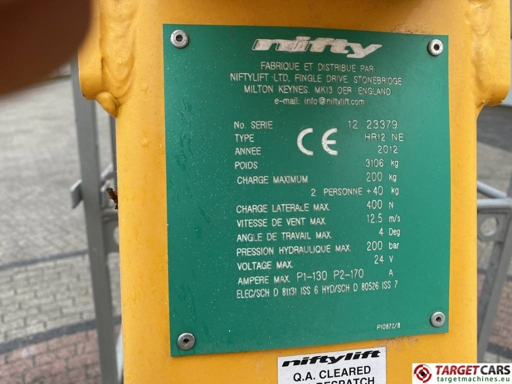 Boom artikulasi Niftylift HR12NE Electric Articulated Boom Work Lift 1220cm: gambar 10