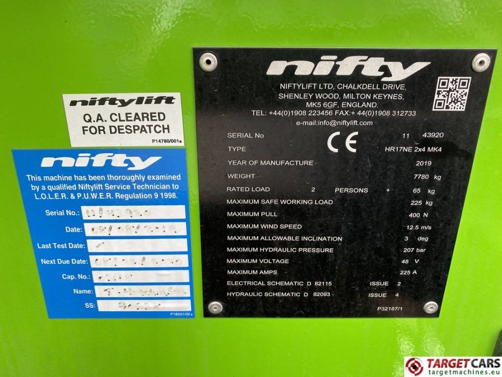 Leasing Niftylift HR17NE MK4 Electric Articulated Boom Work Lift 17M Niftylift HR17NE MK4 Electric Articulated Boom Work Lift 17M: gambar 10 Leasing Niftylift HR17NE MK4 Electric Articulated Boom Work Lift 17M Niftylift HR17NE MK4 Electric Articulated Boom Work Lift 17M: gambar 10