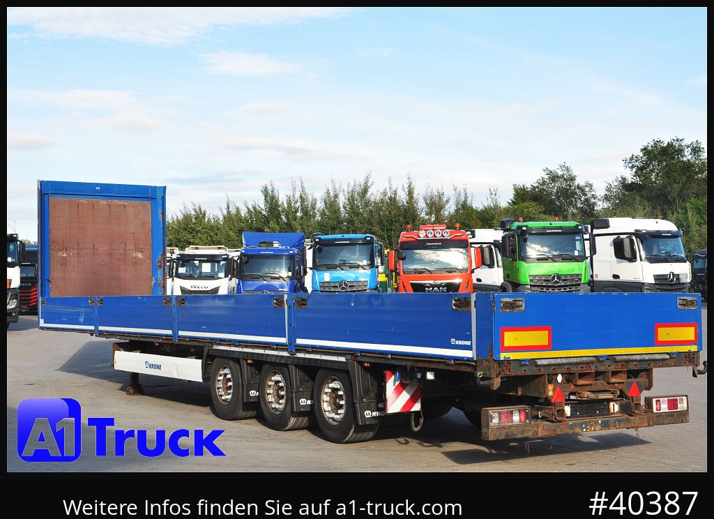 Semi-trailer flatbed KRONE Mega, Pritsche, 1 Vorbesitzer, TÜV 01-2026, Staplerhalterung: gambar 10
