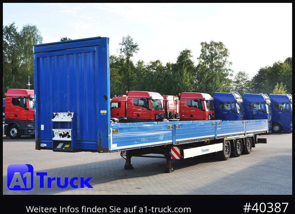 Semi-trailer flatbed KRONE Mega, Pritsche, 1 Vorbesitzer, TÜV 01-2026, Staplerhalterung: gambar 12