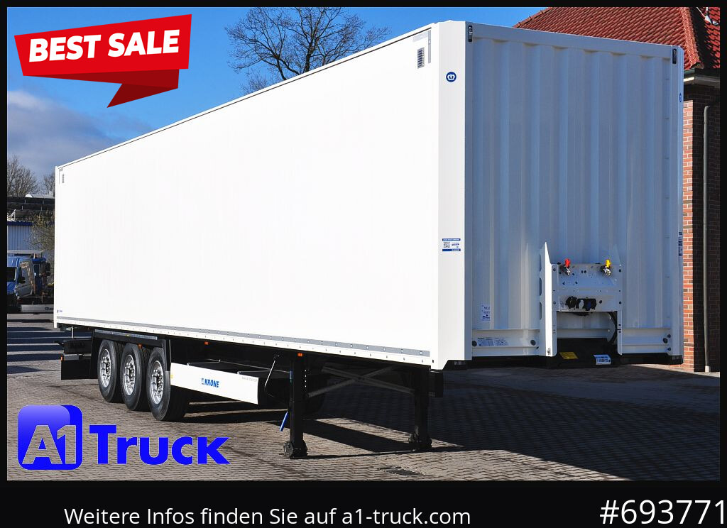 KRONE SD Koffer, Liftachse, Code XL, VDI 2700, SOFORT - Semi-trailer kotak tertutup: gambar 1 KRONE SD Koffer, Liftachse, Code XL, VDI 2700, SOFORT - Semi-trailer kotak tertutup: gambar 1