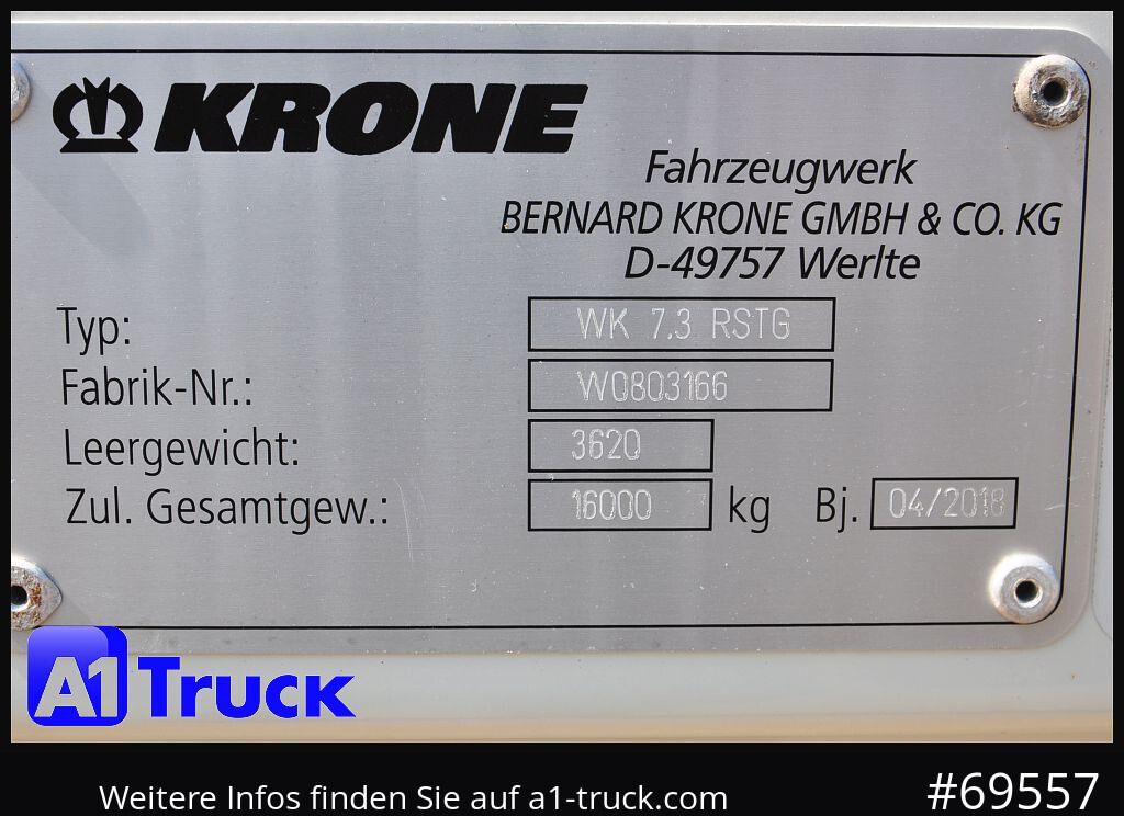 Tukar tubuh box KRONE WB BDF 7,45 Koffer,  2750mm innen, 20 x vorhanden: gambar 8