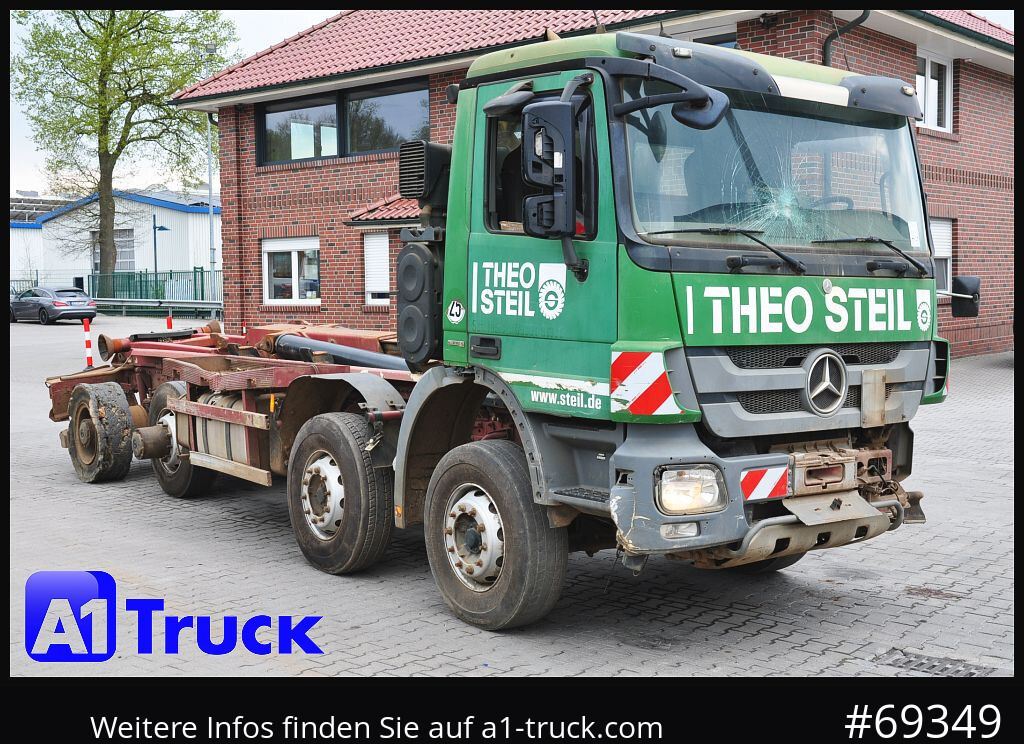 Hook lift MERCEDES-BENZ Actros 3244, MP3  8x4, BB, UNFALL, HIAB, Ersatzteilspender,: gambar 1
