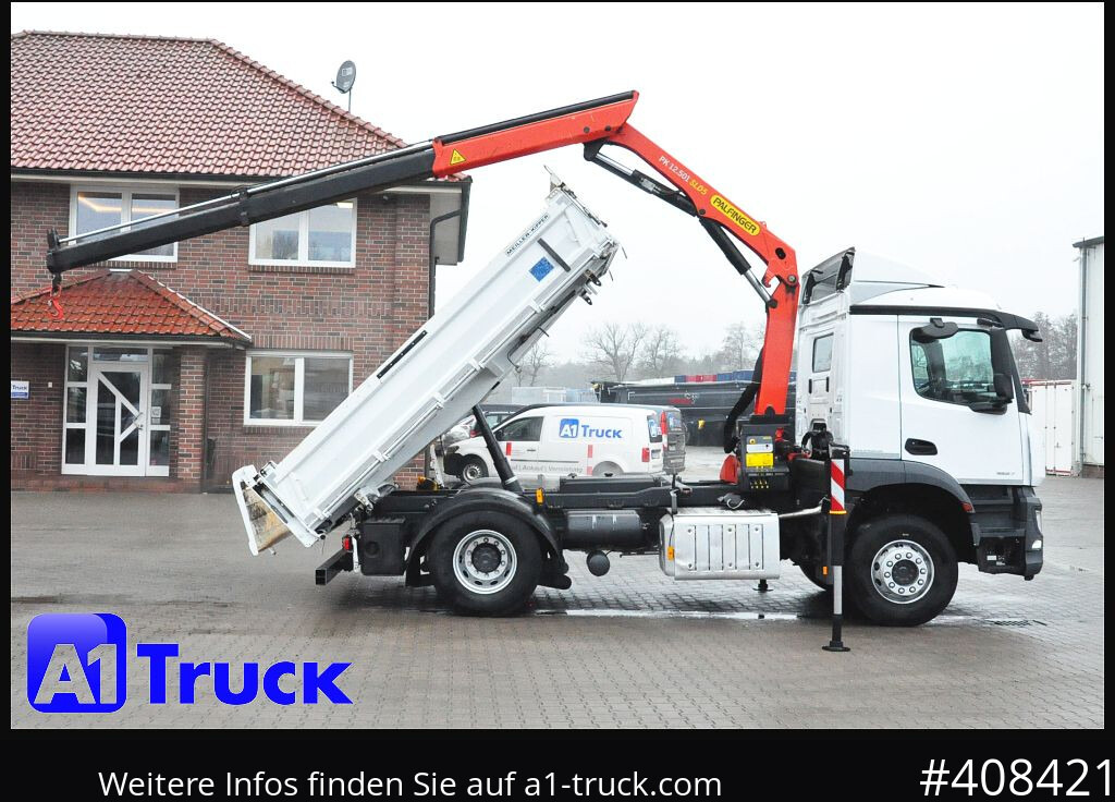 MERCEDES-BENZ Arocs 1827, Kipper + Kran,Palfinger, Funk, - Truk jungkit, Truk derek: gambar 1 MERCEDES-BENZ Arocs 1827, Kipper + Kran,Palfinger, Funk, - Truk jungkit, Truk derek: gambar 1