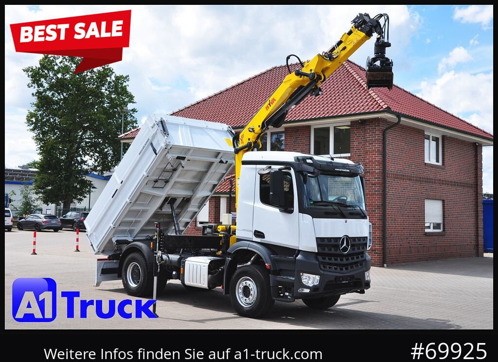 MERCEDES-BENZ Arocs 1840, Kipper + Kran,Funk Navi, KRAN faltbar - Truk derek, Truk jungkit: gambar 1 MERCEDES-BENZ Arocs 1840, Kipper + Kran,Funk Navi, KRAN faltbar - Truk derek, Truk jungkit: gambar 1