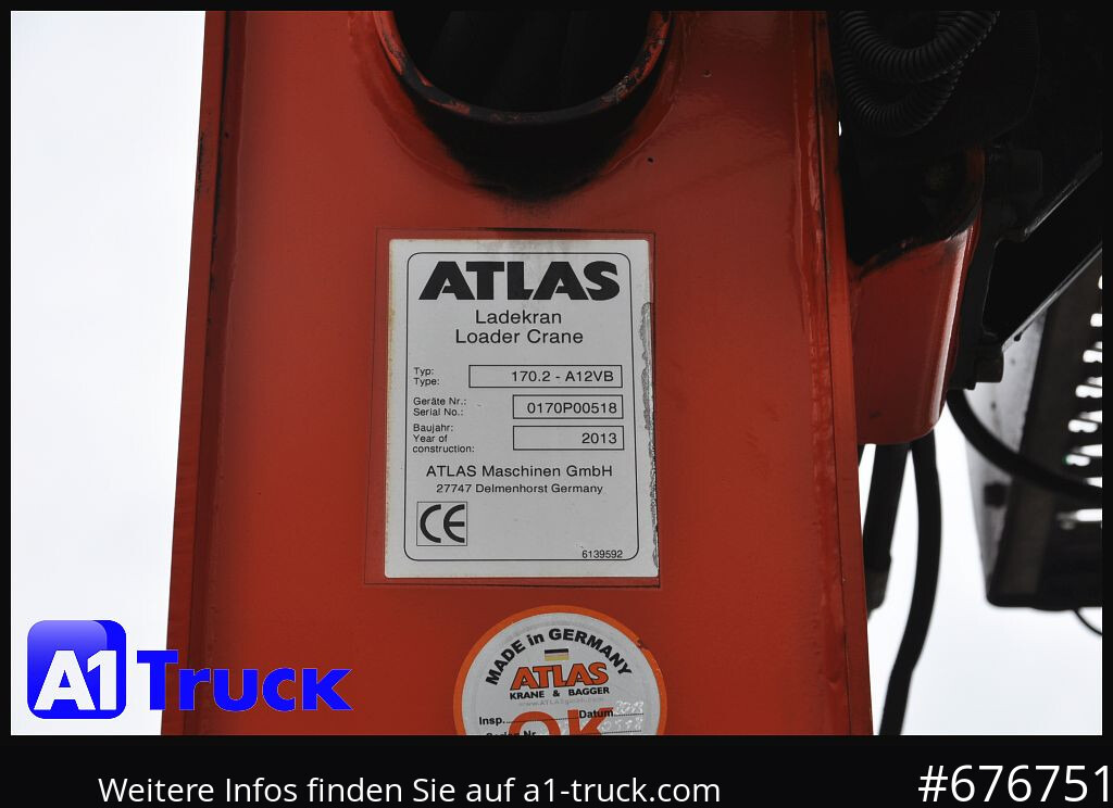 MERCEDES-BENZ Axor 2543, Atlas 170.2 Kran, Lift-Lenkachse, - Truk flatbed, Truk derek: gambar 2 MERCEDES-BENZ Axor 2543, Atlas 170.2 Kran, Lift-Lenkachse, - Truk flatbed, Truk derek: gambar 2