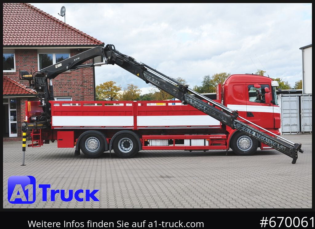 Truk flatbed, Truk derek SCANIA R400, HIAB XS 211-3 Lift-Lenkachse: gambar 7