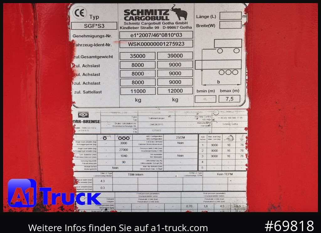 SCHMITZ SKI 24 7.2 Stahl, 28m³, Liftachse, - Semi-trailer jungkit: gambar 4 SCHMITZ SKI 24 7.2 Stahl, 28m³, Liftachse, - Semi-trailer jungkit: gambar 4