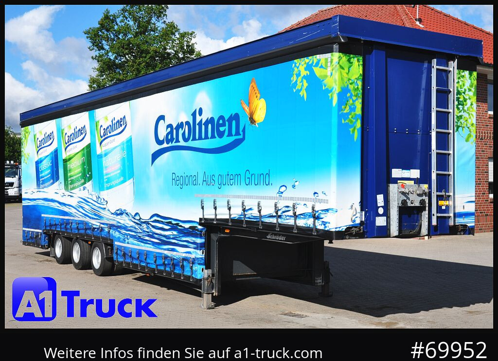 SCHROEDER,WIESMOOR Schröder Jumbo Hubdach, Getränkeauflieger - Semi-trailer dengan terpal samping: gambar 1 SCHROEDER,WIESMOOR Schröder Jumbo Hubdach, Getränkeauflieger - Semi-trailer dengan terpal samping: gambar 1
