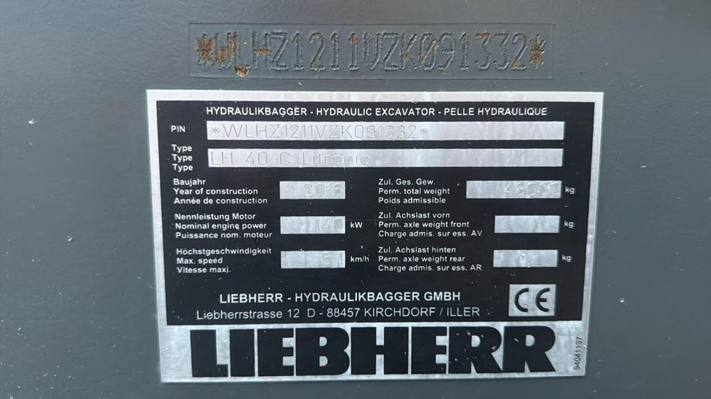 Liebherr LH 40C EW - Mesin pengisi: gambar 2 Liebherr LH 40C EW - Mesin pengisi: gambar 2