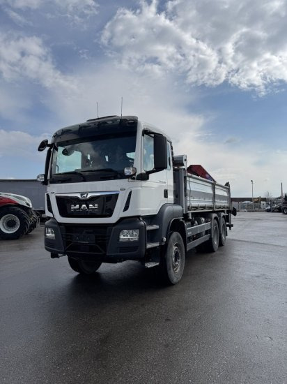 MAN TGS 26.430 6x4 3-Seitenkipper, HMF 2020K-RC Heckkran abnehmbar, - Truk jungkit, Truk derek: gambar 1 MAN TGS 26.430 6x4 3-Seitenkipper, HMF 2020K-RC Heckkran abnehmbar, - Truk jungkit, Truk derek: gambar 1