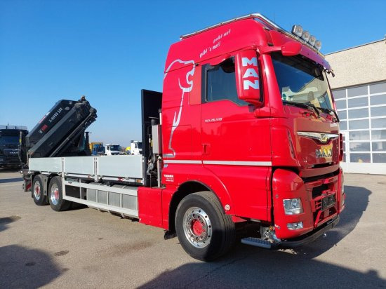 MAN TGX 26.510 BL Pritsche, Intarder, HIAB X-HIPRO 558EP-5, Alu-Felgen, Lenkachse, - Truk flatbed, Truk derek: gambar 3 MAN TGX 26.510 BL Pritsche, Intarder, HIAB X-HIPRO 558EP-5, Alu-Felgen, Lenkachse, - Truk flatbed, Truk derek: gambar 3