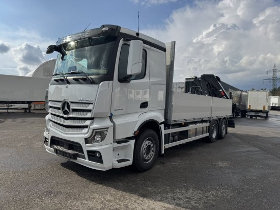 Mercedes-Benz Actros 2653, Retarder, Pritsche, Hiab Hipro 232 ES5 - Truk flatbed, Truk derek: gambar 3 Mercedes-Benz Actros 2653, Retarder, Pritsche, Hiab Hipro 232 ES5 - Truk flatbed, Truk derek: gambar 3
