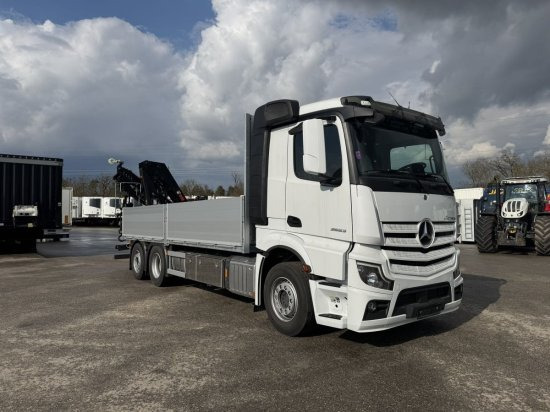 Mercedes-Benz Actros 2653, Retarder, Pritsche, Hiab Hipro 232 ES5 - Truk flatbed, Truk derek: gambar 1 Mercedes-Benz Actros 2653, Retarder, Pritsche, Hiab Hipro 232 ES5 - Truk flatbed, Truk derek: gambar 1