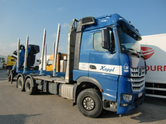 Mercedes-Benz Arocs 3353 6x4 Holztransp., Palfinger Kran Epsilon - Truk logging, Truk derek: gambar 1 Mercedes-Benz Arocs 3353 6x4 Holztransp., Palfinger Kran Epsilon - Truk logging, Truk derek: gambar 1