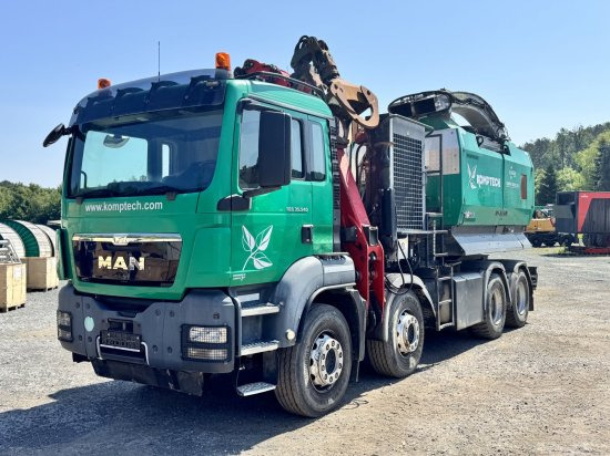 MAN TGS 35.540 8x4 mit Komptech-Zusatzeinheit - Mesin kehutanan, Truk: gambar 1 MAN TGS 35.540 8x4 mit Komptech-Zusatzeinheit - Mesin kehutanan, Truk: gambar 1
