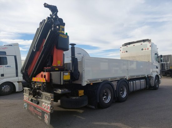 Scania R730 6x4 Pritsche, Voll-Luft Palfinger PK27002 Kran Retarder, Alu-Felgen, - Truk flatbed, Truk derek: gambar 4 Scania R730 6x4 Pritsche, Voll-Luft Palfinger PK27002 Kran Retarder, Alu-Felgen, - Truk flatbed, Truk derek: gambar 4