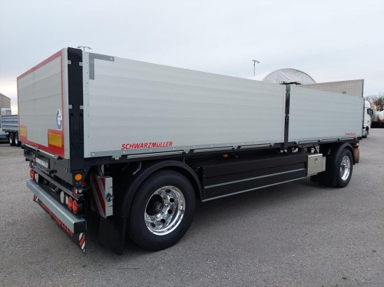 Schwarzmüller 2-Achs Jumbo-Baustoff-Plateauanhänger, BPW-Achsen, Alufelgen, - Trailer flatbed: gambar 4 Schwarzmüller 2-Achs Jumbo-Baustoff-Plateauanhänger, BPW-Achsen, Alufelgen, - Trailer flatbed: gambar 4