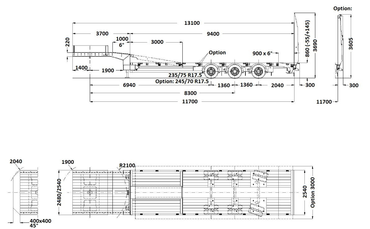 FAYMONVILLE 3-Achs-Semi mit hydr. Ladebett und Rampen - Semi-trailer low bed: gambar 3 FAYMONVILLE 3-Achs-Semi mit hydr. Ladebett und Rampen - Semi-trailer low bed: gambar 3