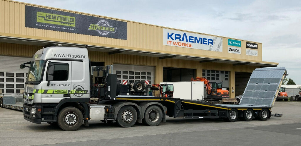 Meusburger 3-Achs-Satteltieflader mit abklappbarem Heck - Semi-trailer low bed: gambar 1 Meusburger 3-Achs-Satteltieflader mit abklappbarem Heck - Semi-trailer low bed: gambar 1