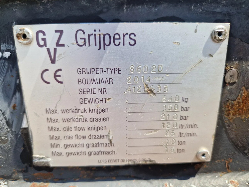 Zijtveld S602D roterende sorteergrijper - Grapple untuk Peralatan konstruksi: gambar 2 Zijtveld S602D roterende sorteergrijper - Grapple untuk Peralatan konstruksi: gambar 2