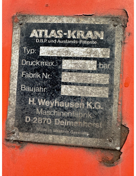 Atlas AK3500C 6.5/2 - Derek pemuat untuk Truk: gambar 2 Atlas AK3500C 6.5/2 - Derek pemuat untuk Truk: gambar 2