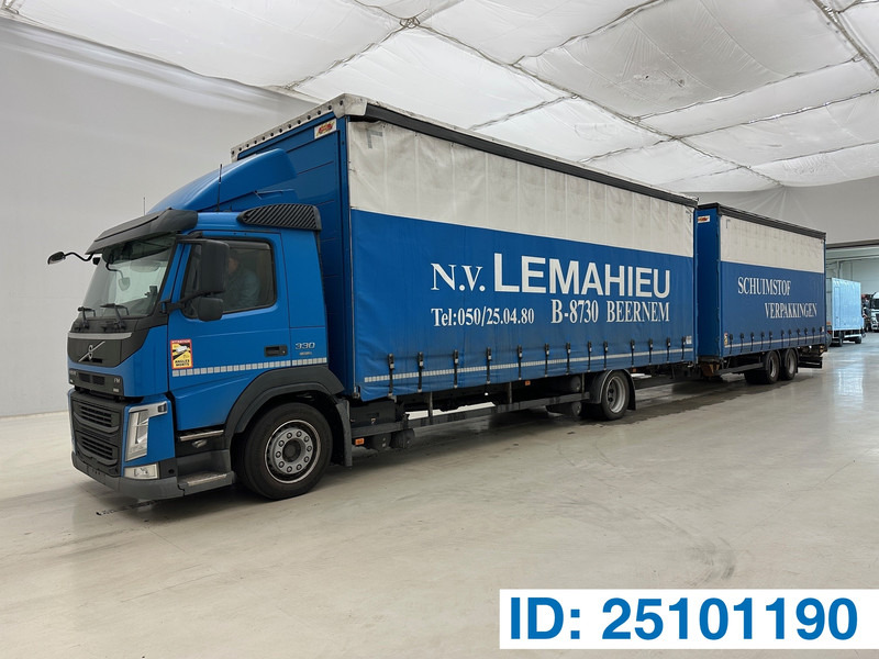 Volvo FM 330 + A&D Aanhanger - Truk dengan terpal samping: gambar 1 Volvo FM 330 + A&D Aanhanger - Truk dengan terpal samping: gambar 1