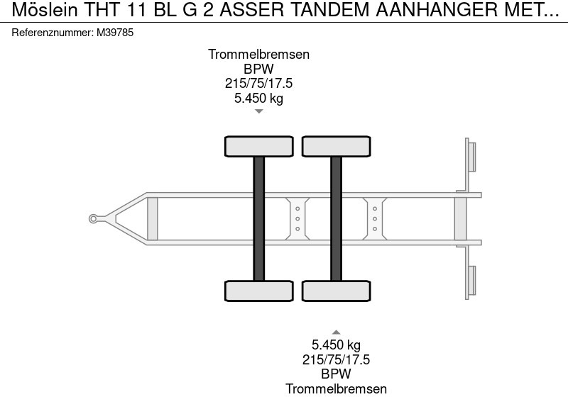 Trailer flatbed Möslein THT 11 BL G 2 ASSER TANDEM AANHANGER MET OPRIJPLANKEN: gambar 20