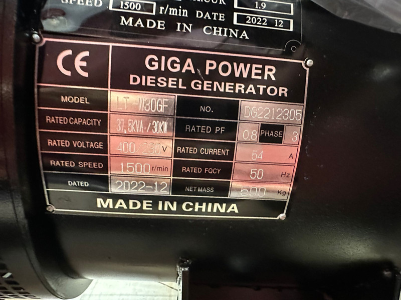 Genset Giga power 37.5 kVA LT-W30GF open set: gambar 7