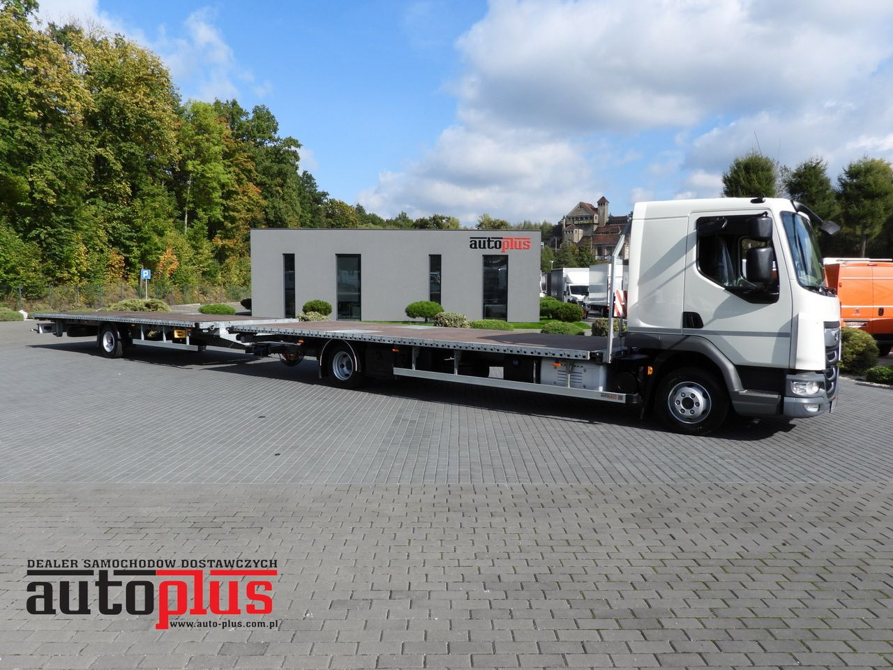 DAF LF 230 CONTAINER CARRIER PLATFORM + TRAILER WEBASTO CRUISE CONTROL LED LIGHTS PNEUMATICS AUTOMATIC TRANSMISSION TWIN WHEELS AIR CONDITIONING 230HP - Pengangkut kontainer/ Container truck: gambar 1 DAF LF 230 CONTAINER CARRIER PLATFORM + TRAILER WEBASTO CRUISE CONTROL LED LIGHTS PNEUMATICS AUTOMATIC TRANSMISSION TWIN WHEELS AIR CONDITIONING 230HP - Pengangkut kontainer/ Container truck: gambar 1